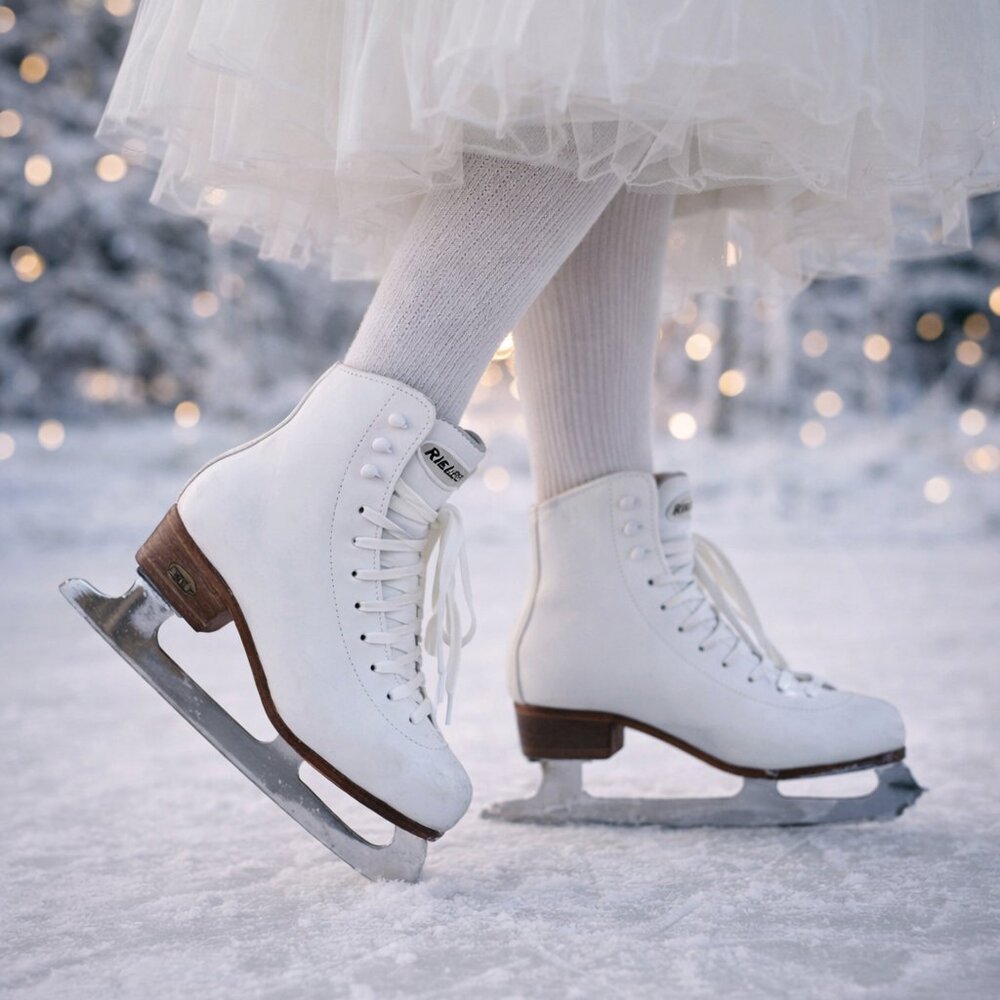 Riedell White Figure Ice Skates Junior Size 11